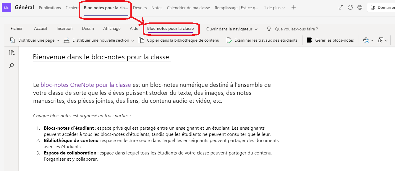 Blocnotes pour la classe